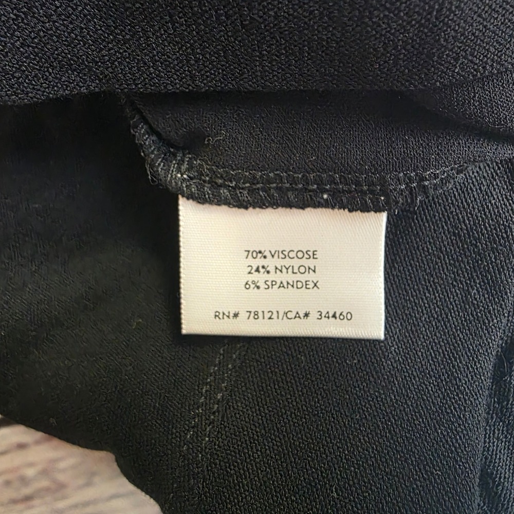 Eileen Fisher Womens XS Black Viscose Nylon Spandex Slim Ankle Crepe Stretch - Picture 5 of 9
